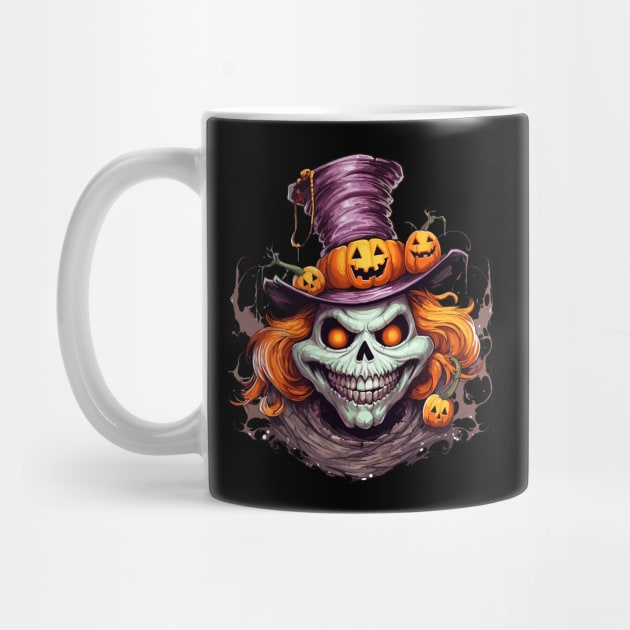 Scary Grinning Halloween Clown by Tees 4 Thee